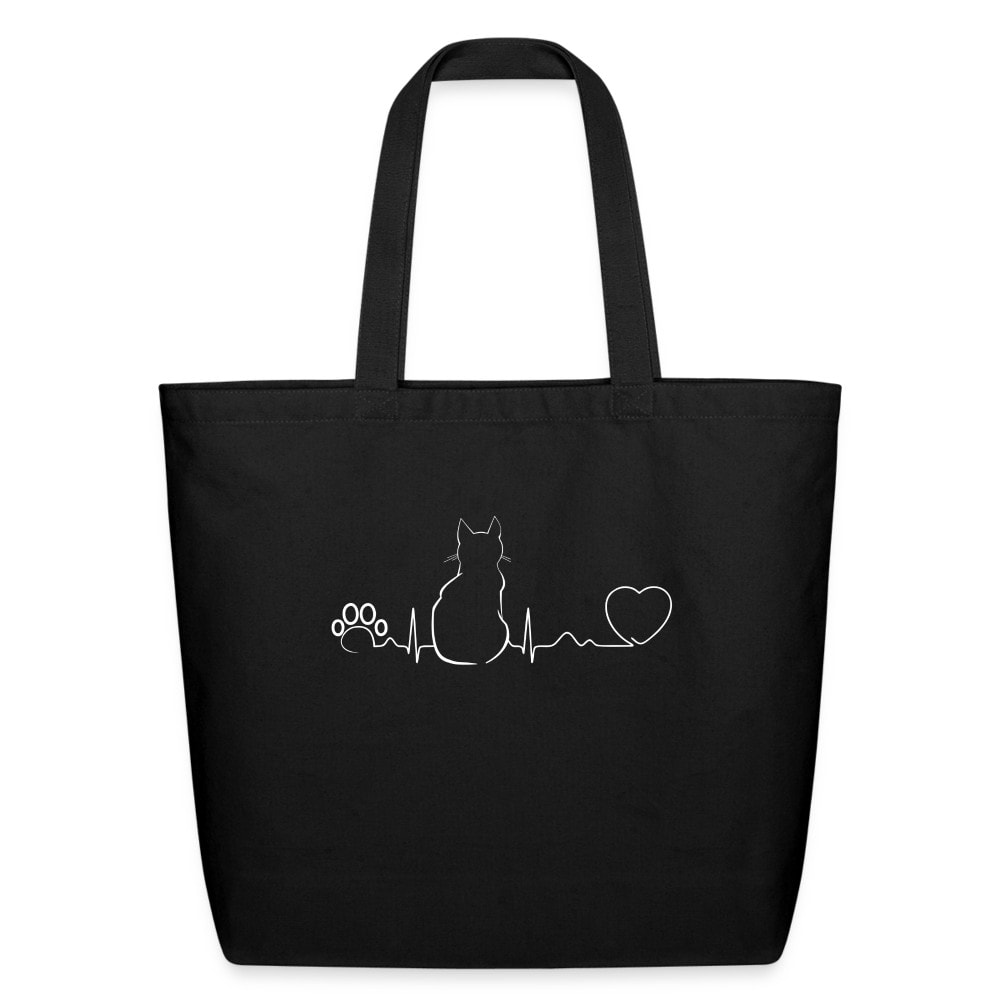 Cat Pulse Eco-Friendly Cotton Tote Bag - Reusable Shoulder Carry All