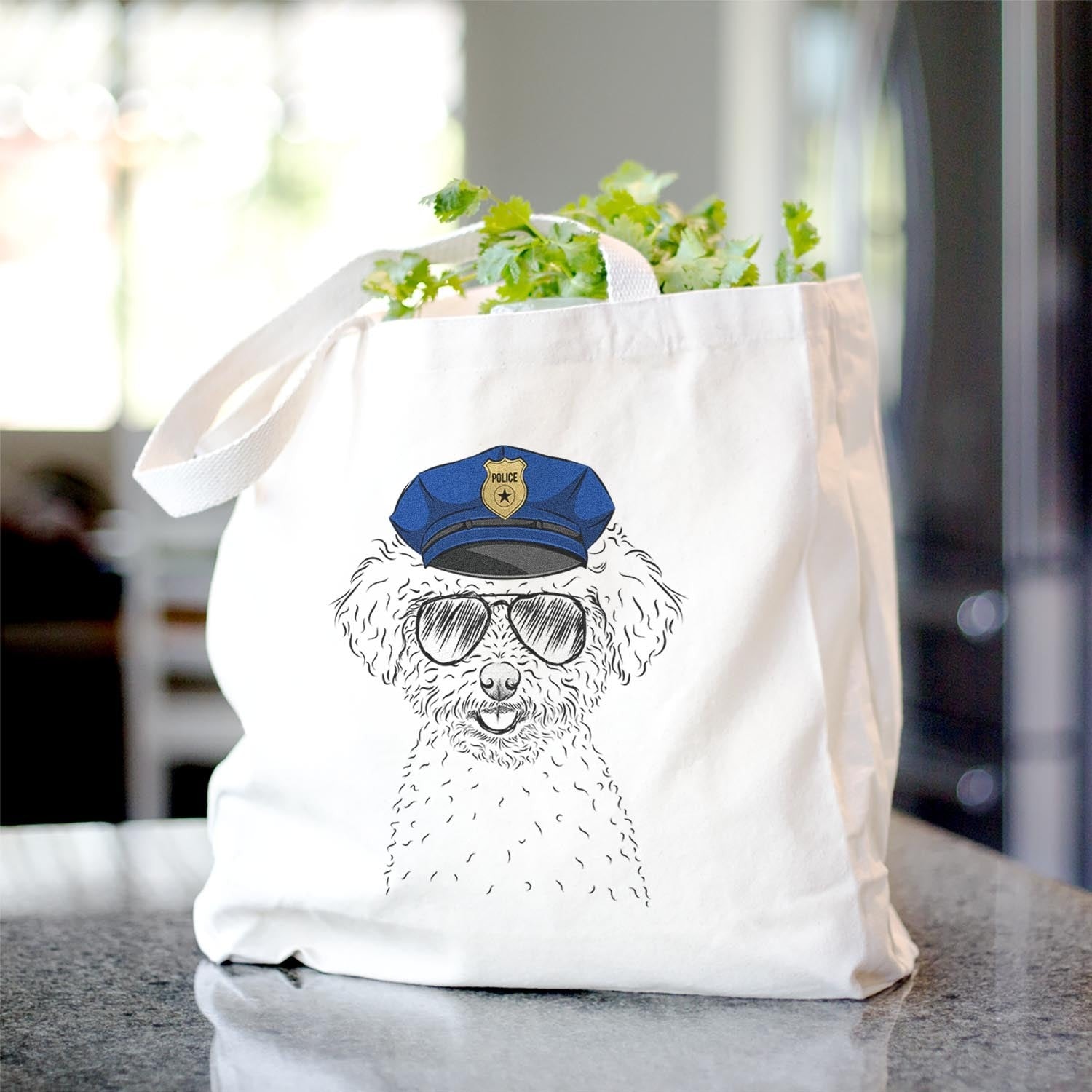 Cotton Canvas Bichon Frise Tote Bag - Stylish & Spacious