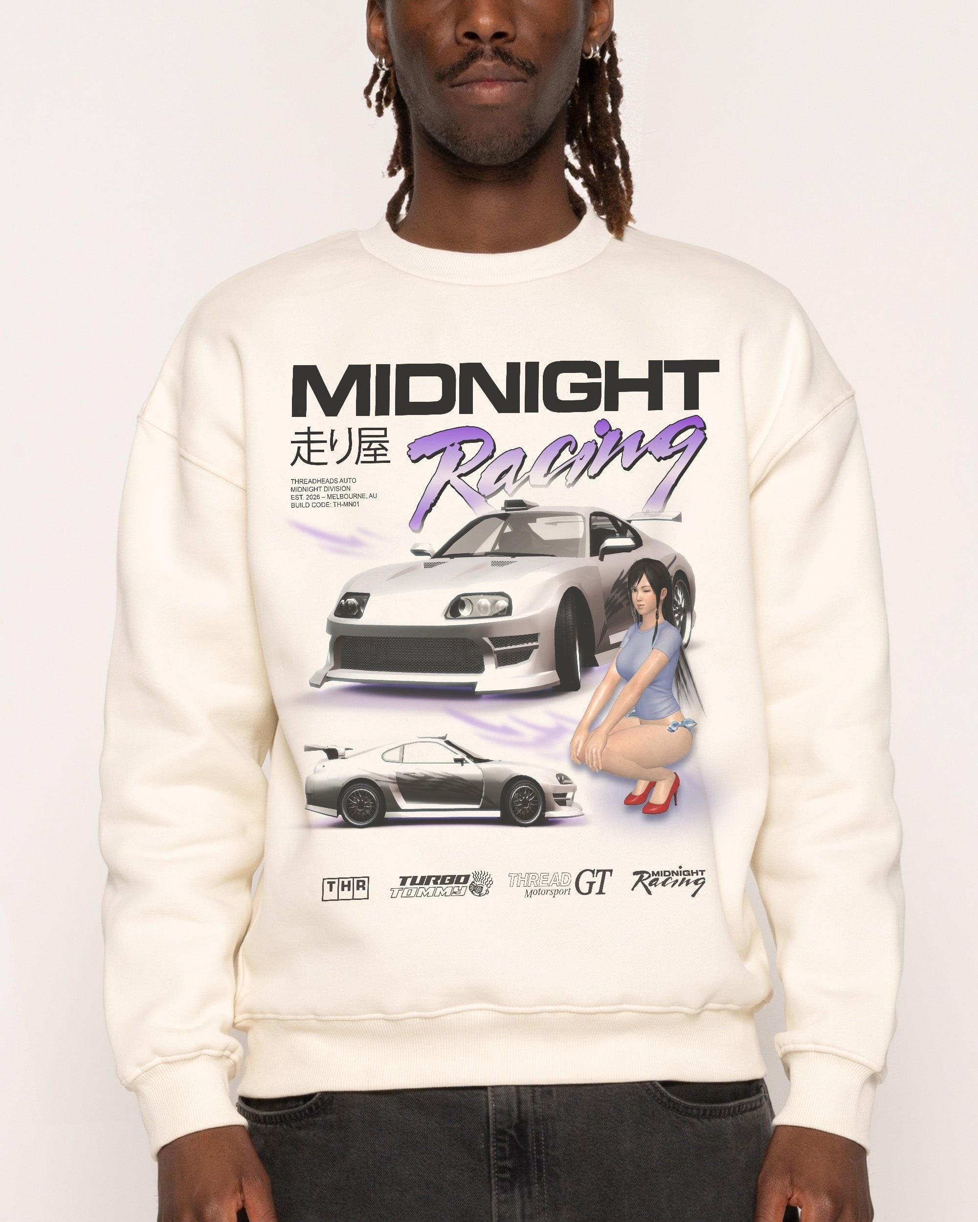 Midnight Racing Sweatshirt - Threadheads Unisex Graphic Sweatshirt