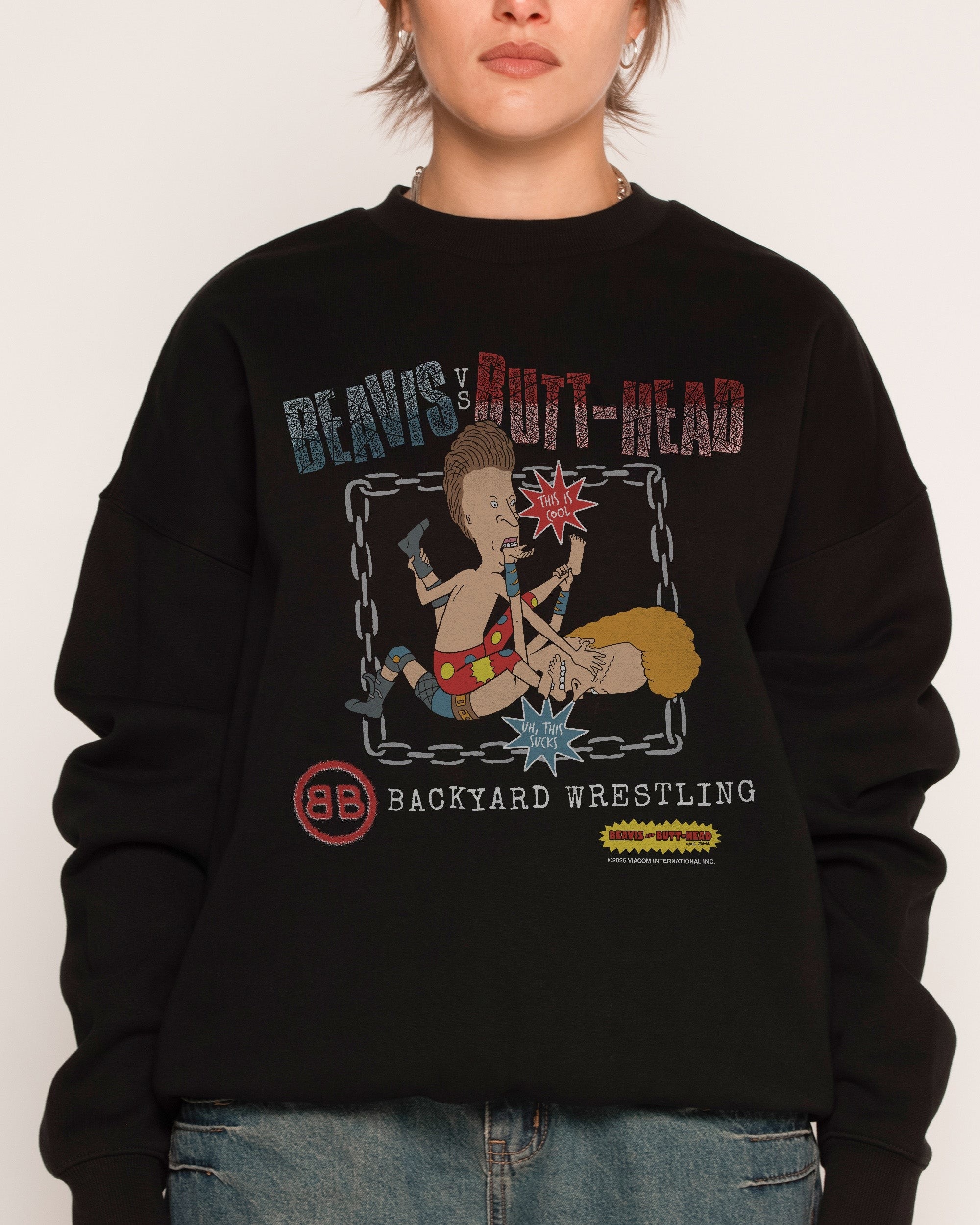 Backyard Wrestling Sweatshirt - Beavis and Butt-Head Premium Graphic Sweatshirt