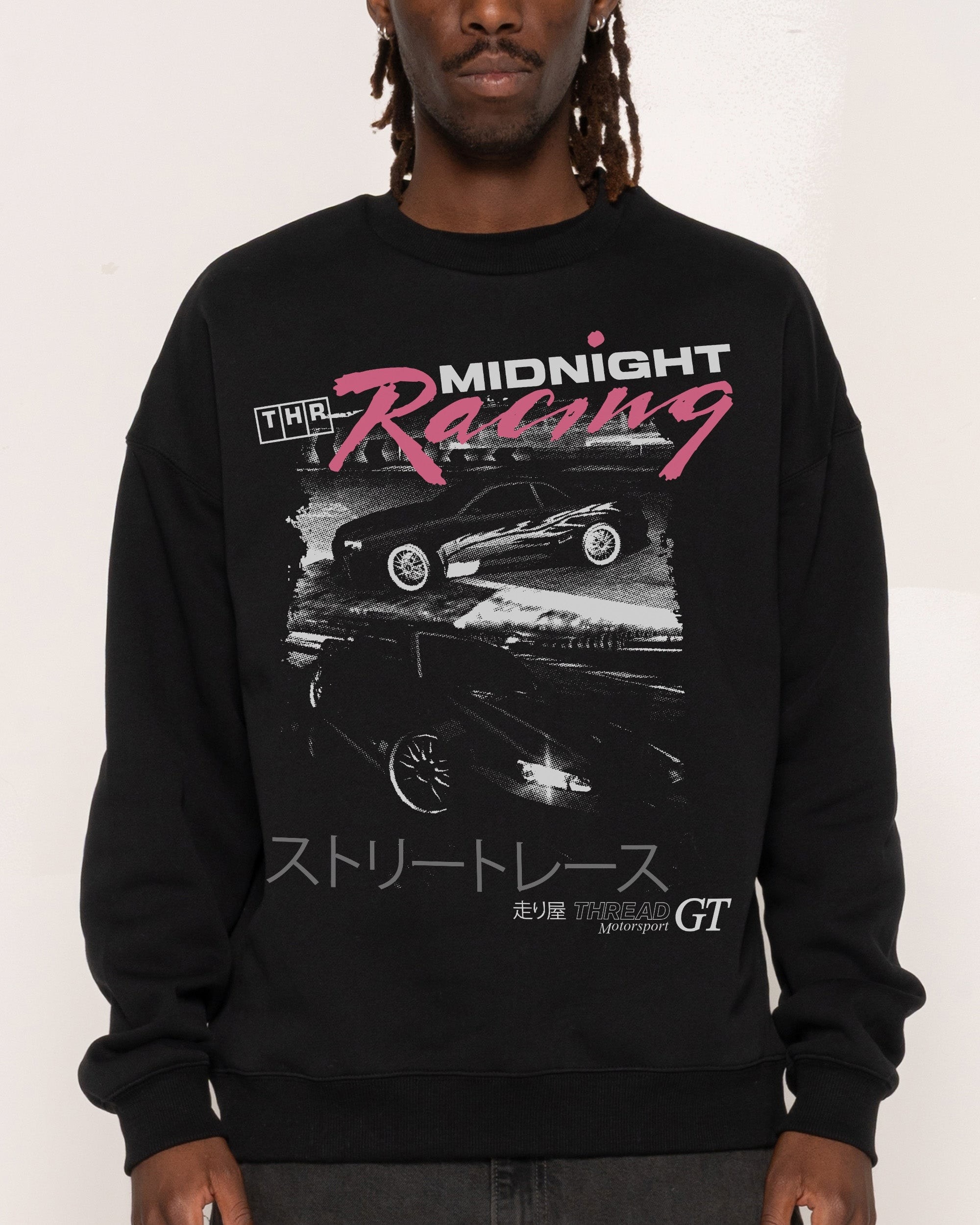Midnight Drifting Sweatshirt - Threadheads Premium Unisex Graphic Sweatshirt