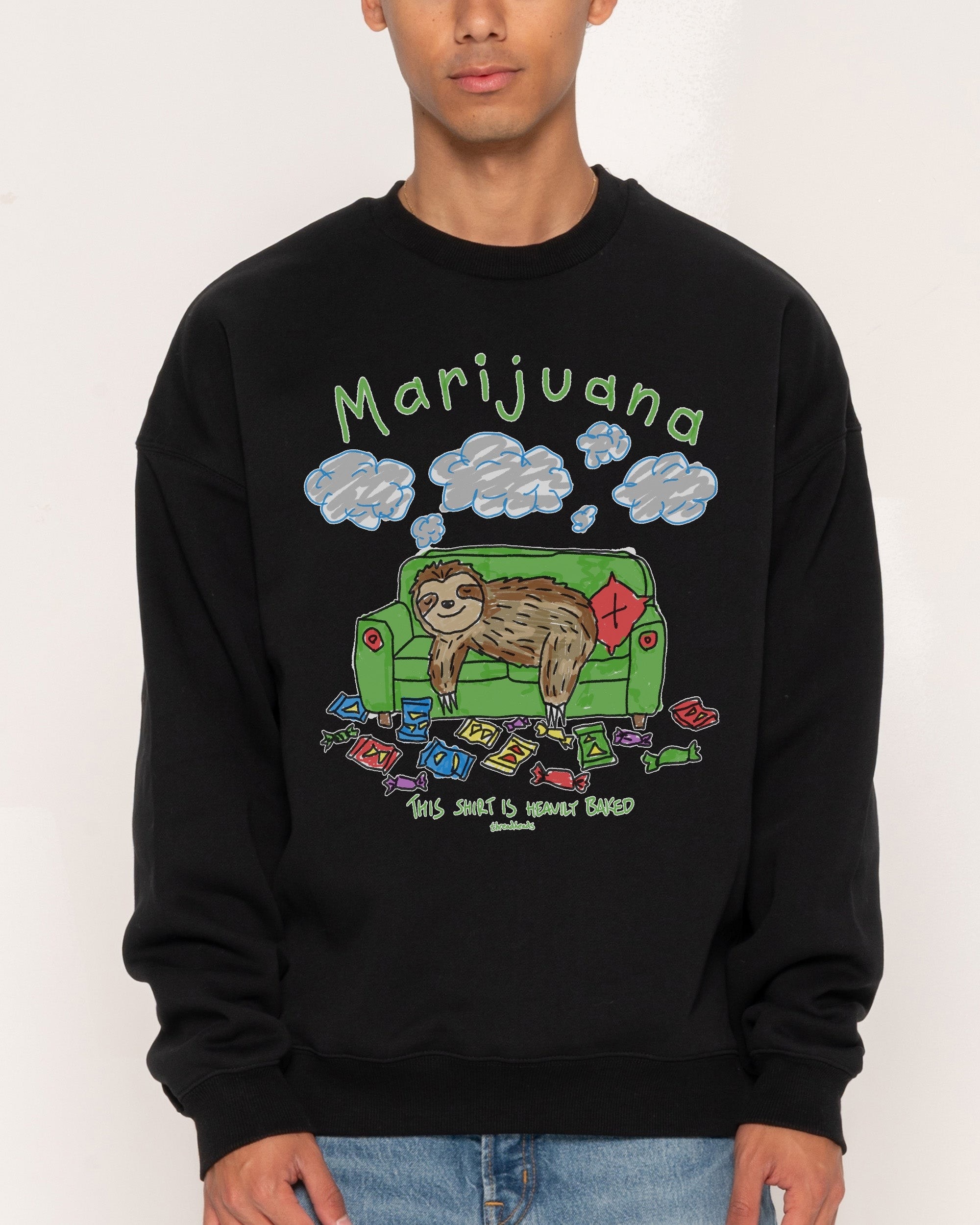 Half Baked Sweatshirt - Premium Unisex Graphic Sweatshirt by Threadheads