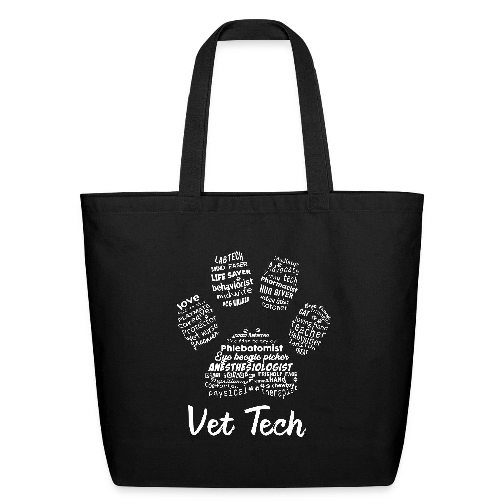 Vet Tech Paw Print Eco-Friendly Cotton Tote Bag