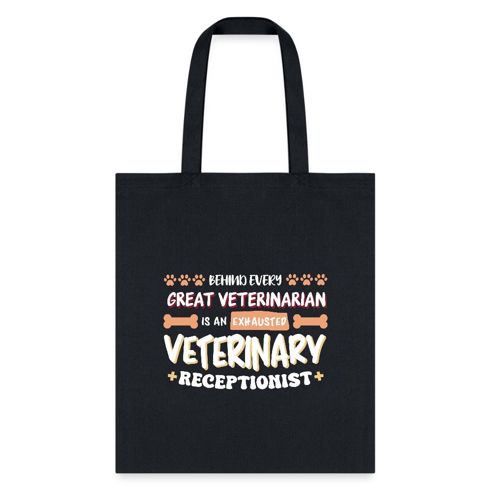 Exhausted Veterinary Receptionist Cotton Tote Bag - Funny Vet Office Gift