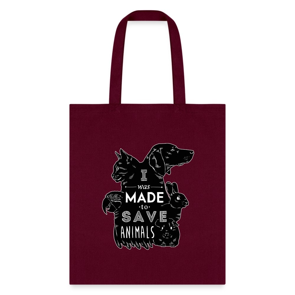Veterinary I Was Made to Save Animals Black Cotton Tote Bag