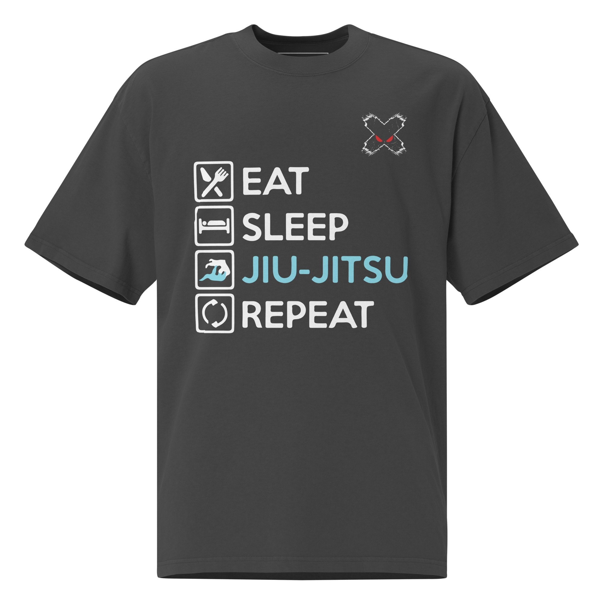 Oversized Jiu Jitsu Repeat T-Shirt Black