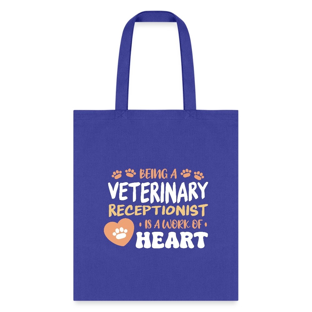 Veterinary Receptionist Work of Heart Cotton Tote Bag