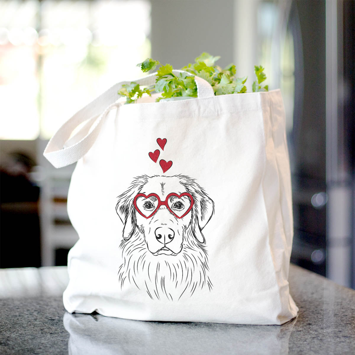 Golden Retriever Pattern Canvas Tote Bag