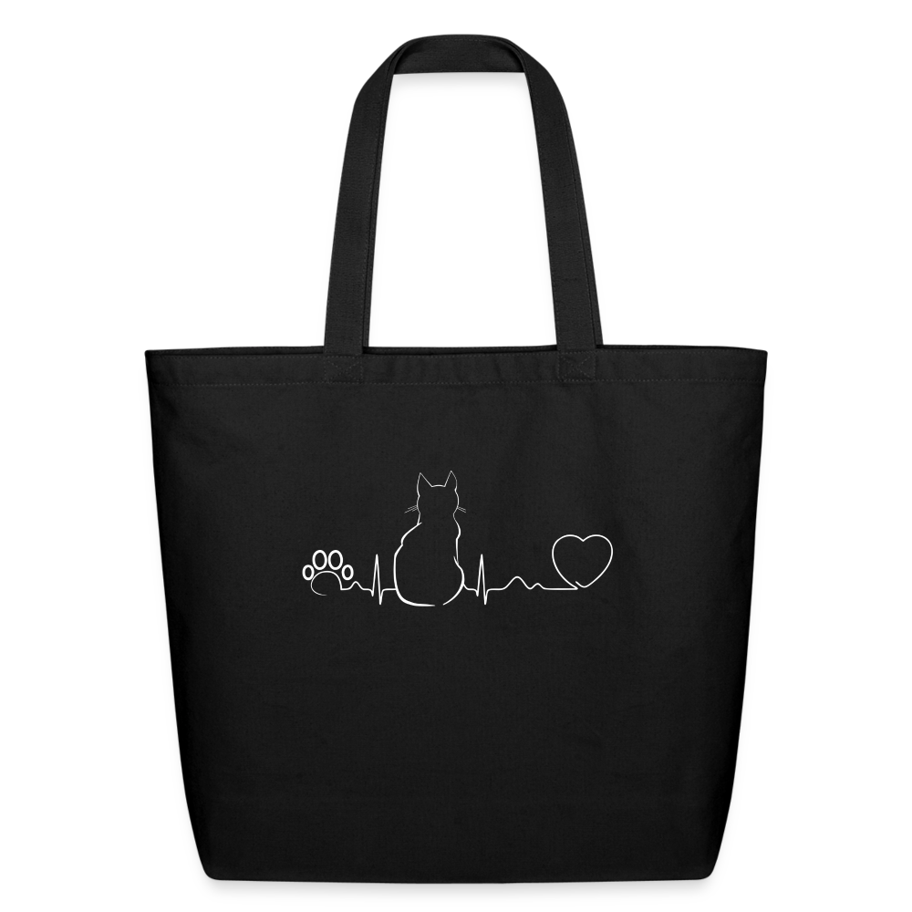 Cat Pulse Eco-Friendly Cotton Tote Bag - Reusable Shoulder Carry All