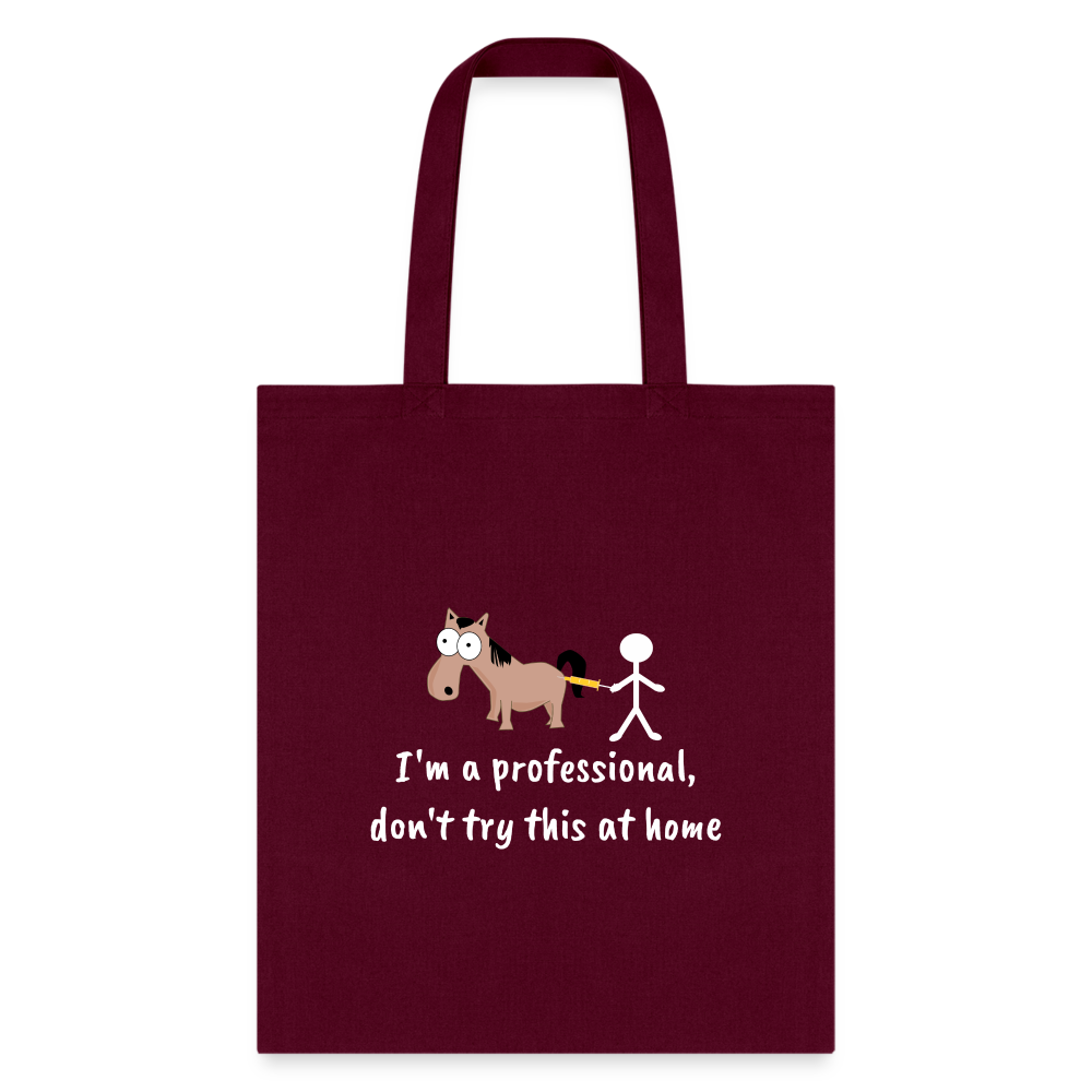 Don't Try This at Home Graphic Tote Bag - Casual Cotton Shoulder Carry-All