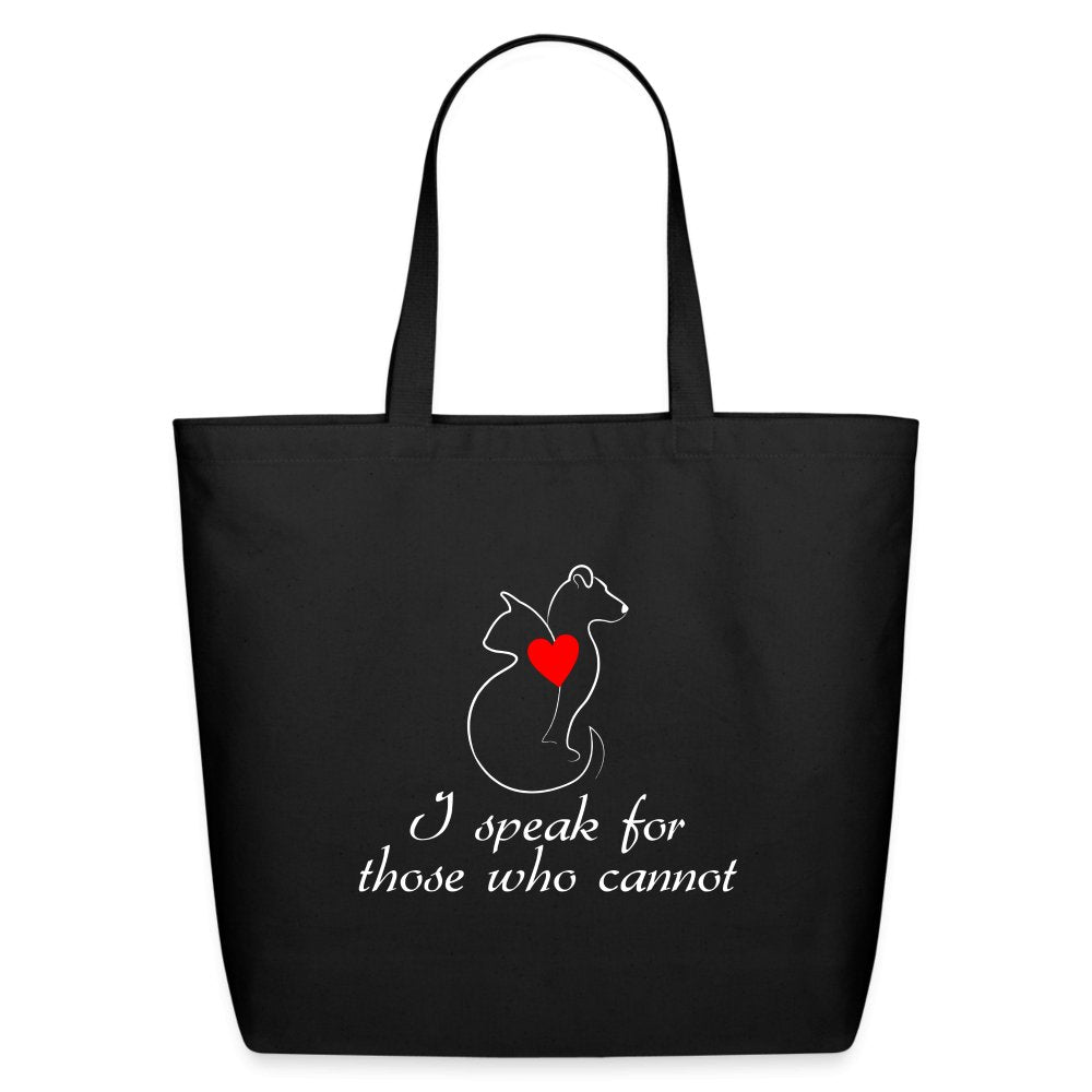 Eco-Friendly Cotton Tote Bag - I Speak for Those Who Cannot Print