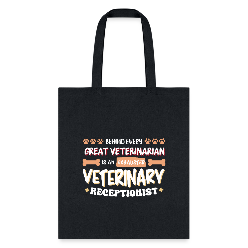 Exhausted Veterinary Receptionist Cotton Tote Bag - Funny Vet Office Gift