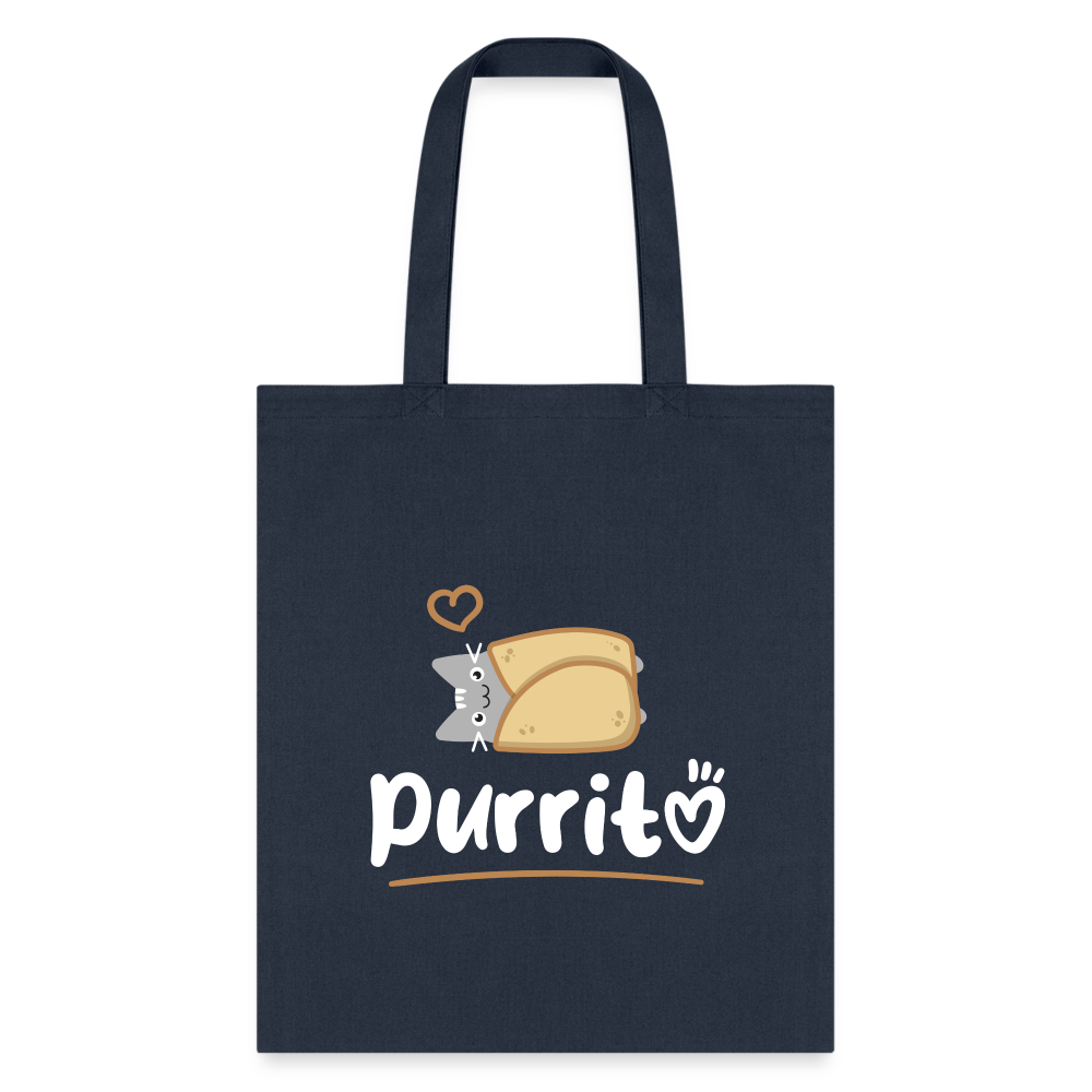 Purritto Tote Bag - Spacious Canvas Shoulder Bag for Shopping and Daily Use
