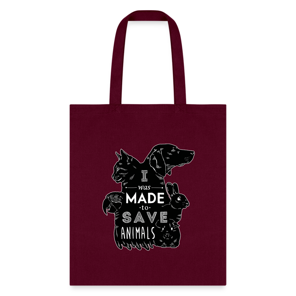 Veterinary I Was Made to Save Animals Black Cotton Tote Bag