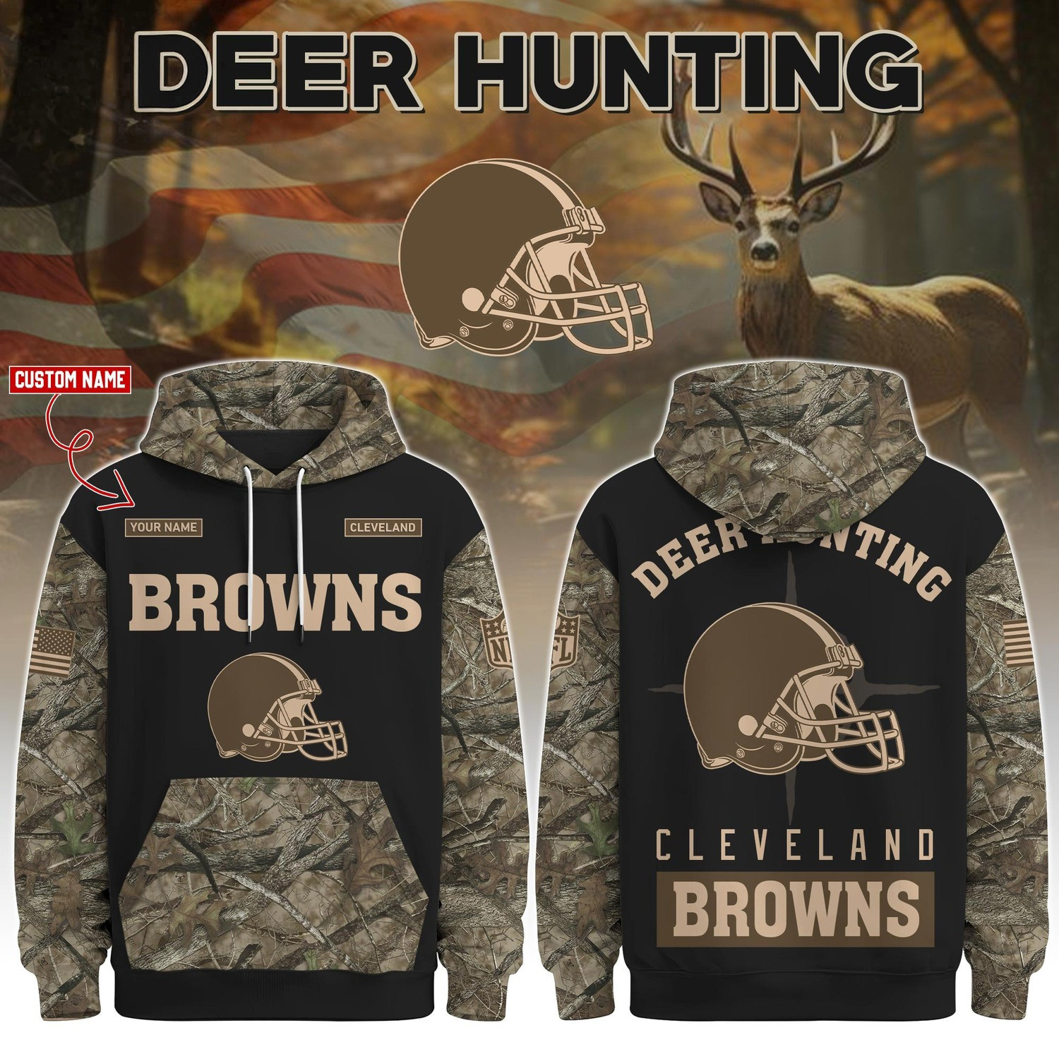 Glamasiacorner Men's Cleveland Browns Hoodie - Game Day