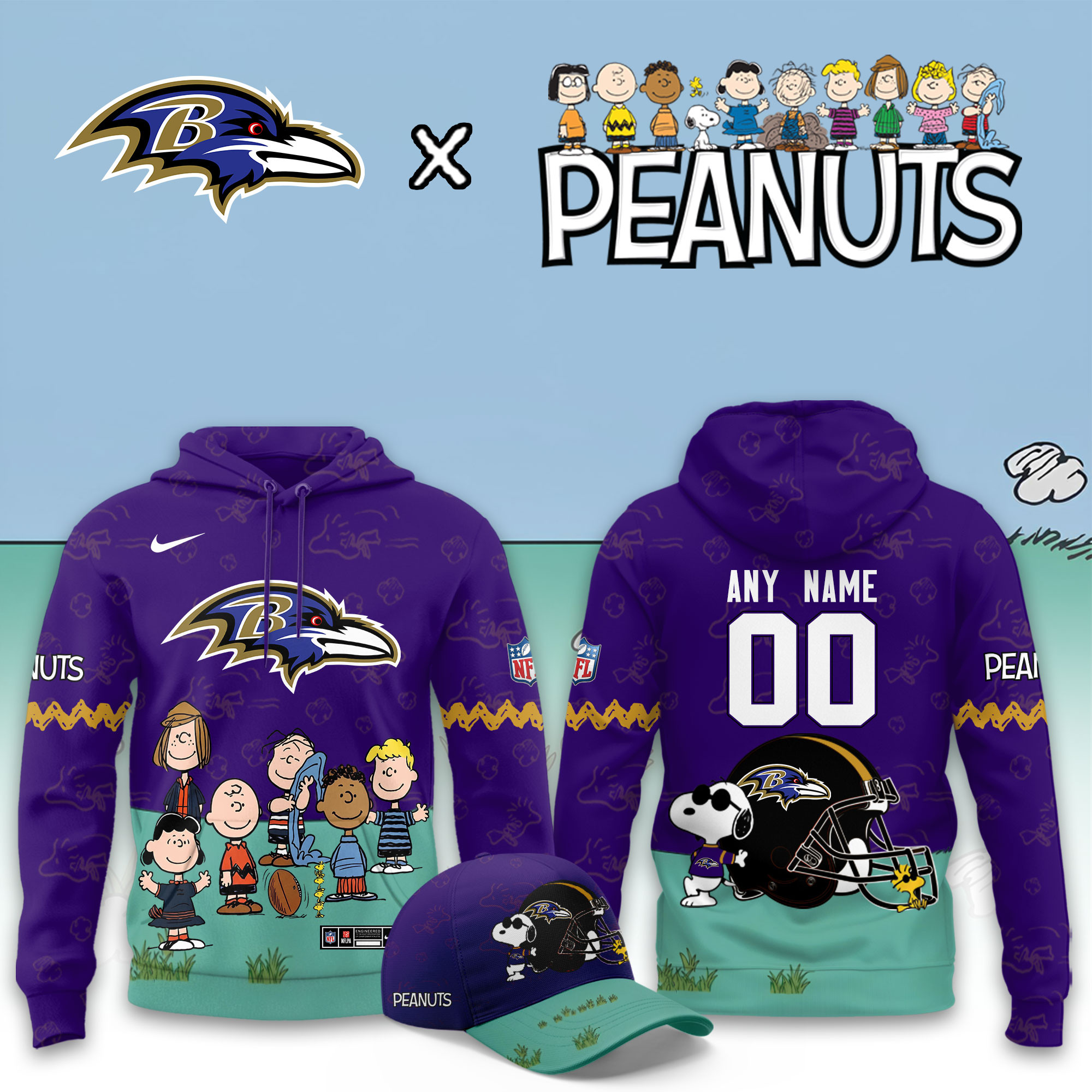 Glamasiacorner Unisex Baltimore Ravens Hoodie - Fan Gear