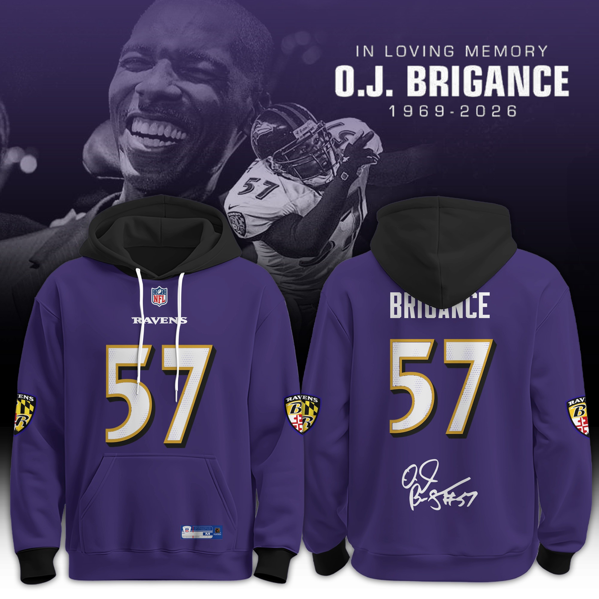 Glamasiacorner Unisex Baltimore Ravens Hoodie - Football