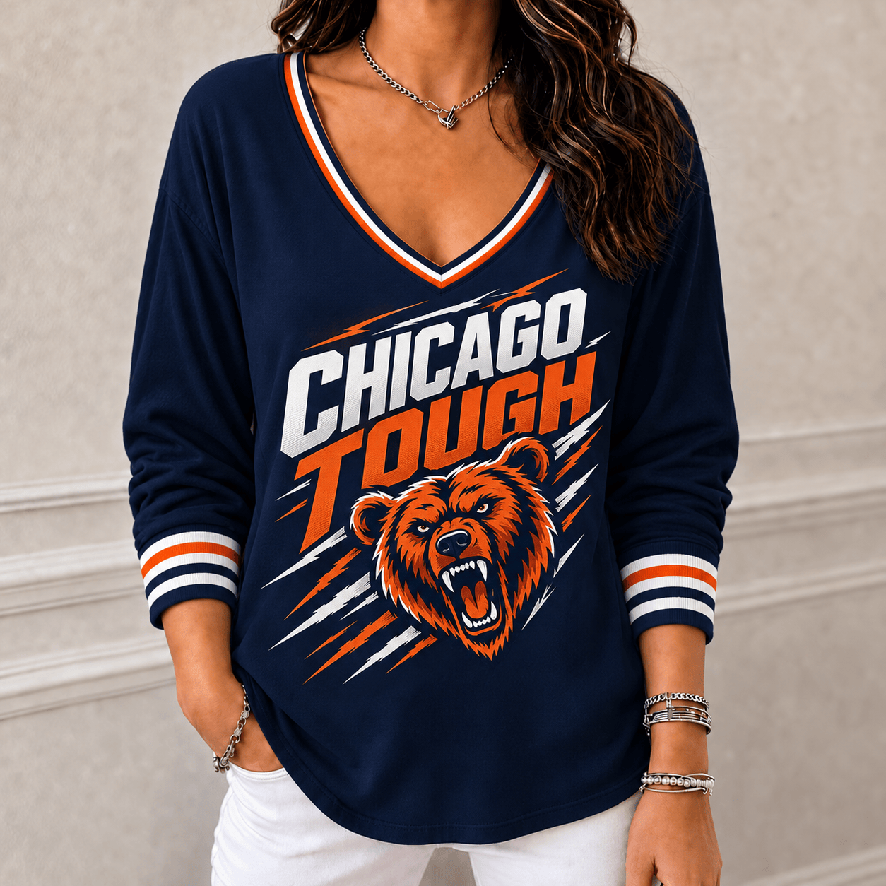 Glamasiacorner Unisex Chicago Bears Long Sleeve Shirt - Fan Gear