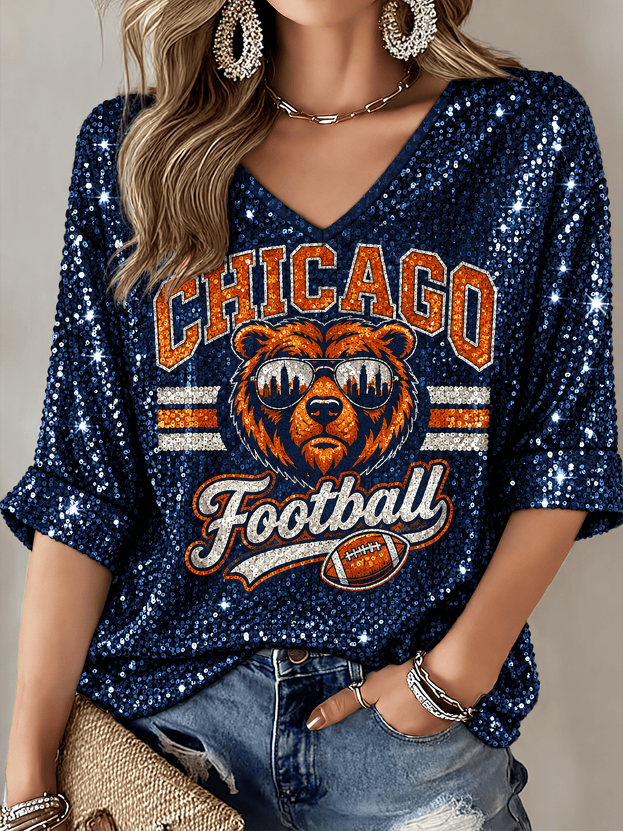 Glamasiacorner Unisex Chicago Bears Long Sleeve Shirt - Football