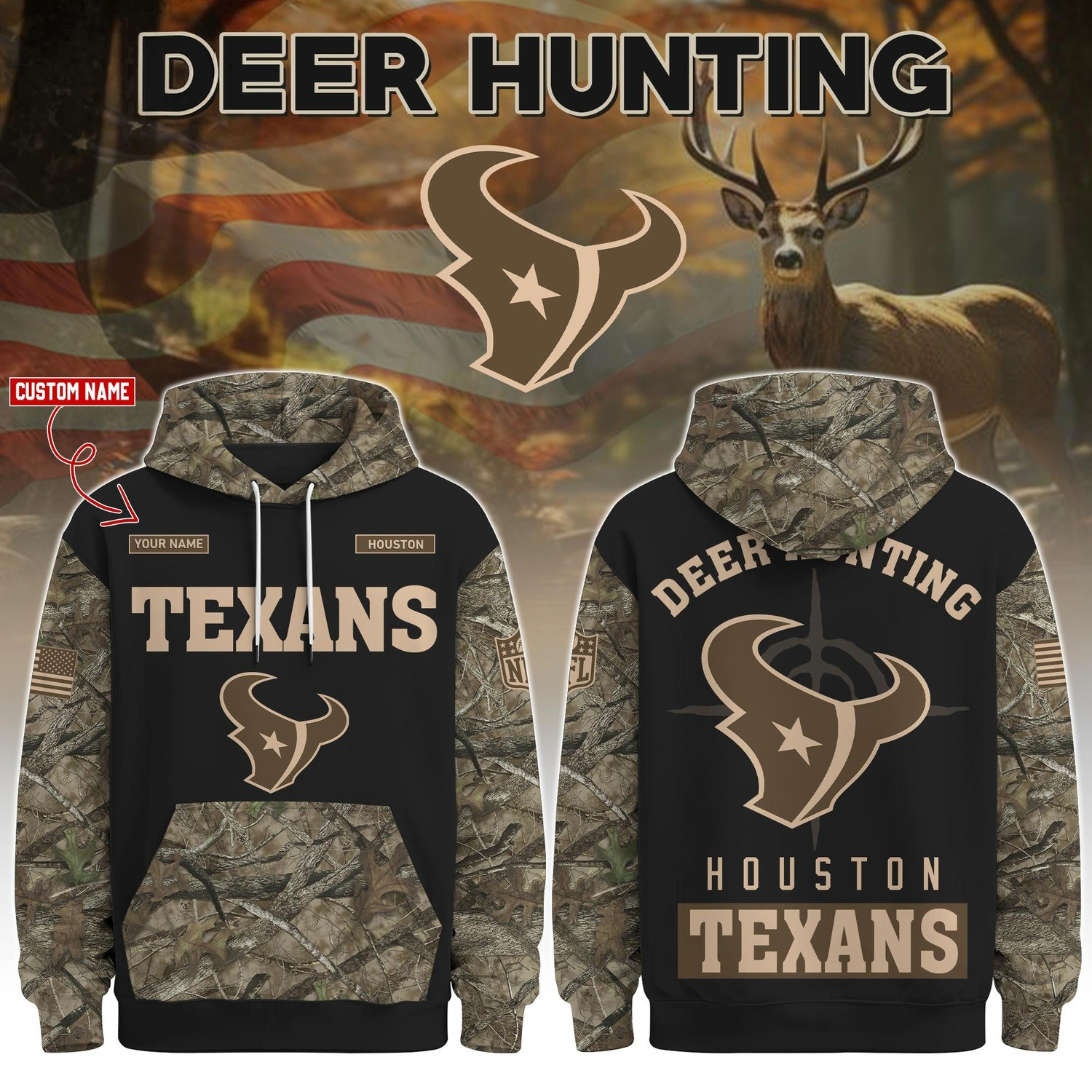 Glamasiacorner Unisex Houston Texans Hoodie - Game Day