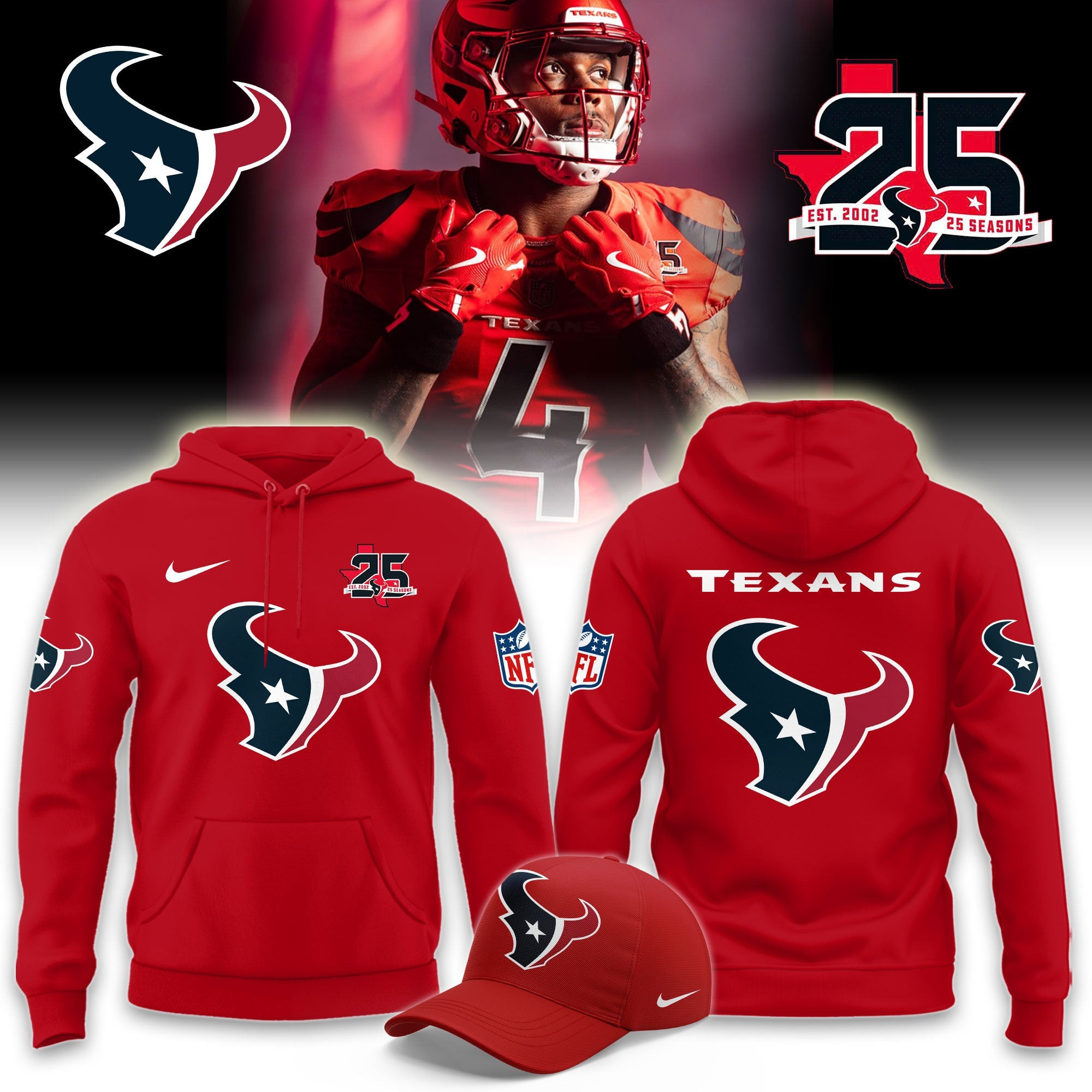 Glamasiacorner Unisex Houston Texans Hoodie - Game Day