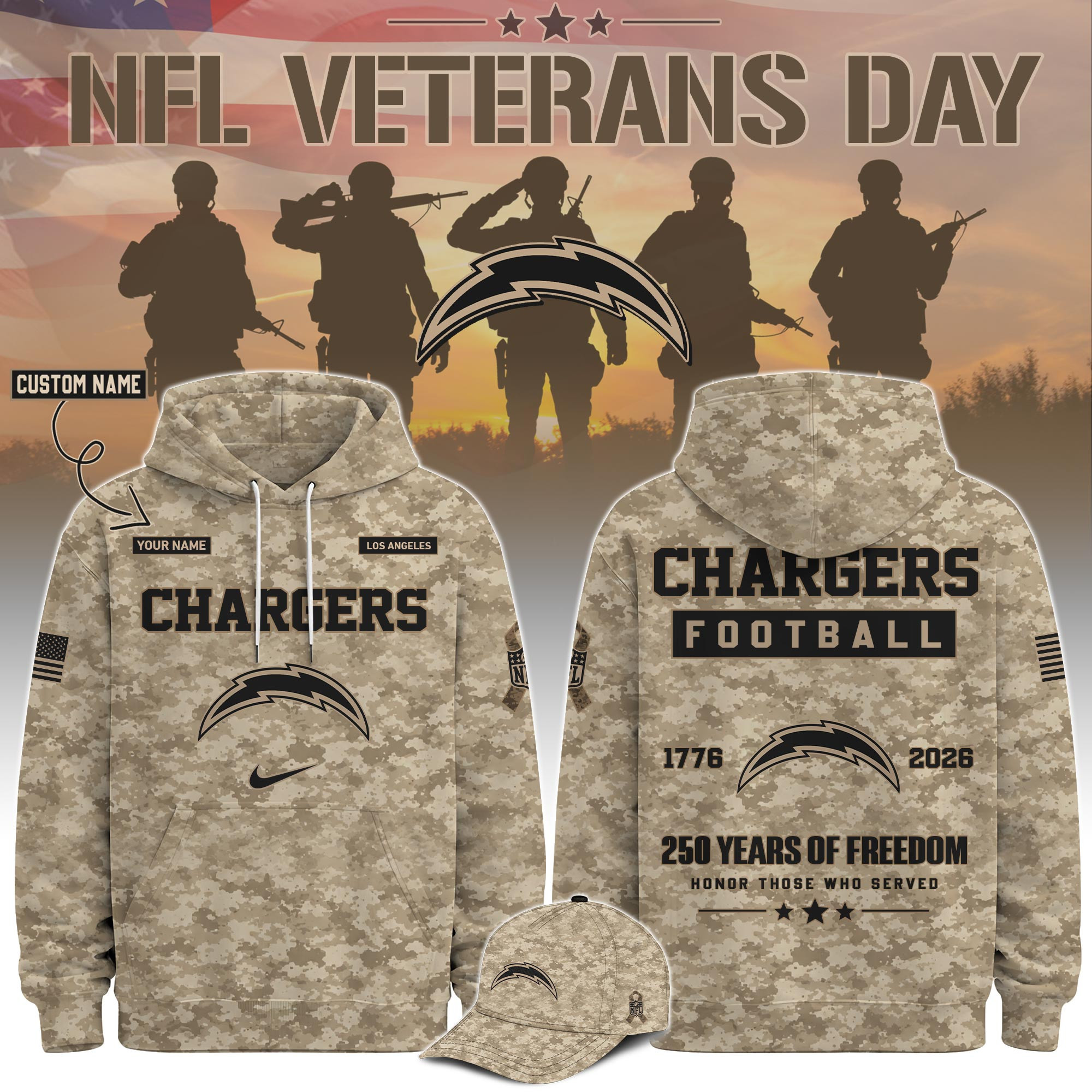Glamasiacorner Unisex Los Angeles Chargers Hoodie - Football