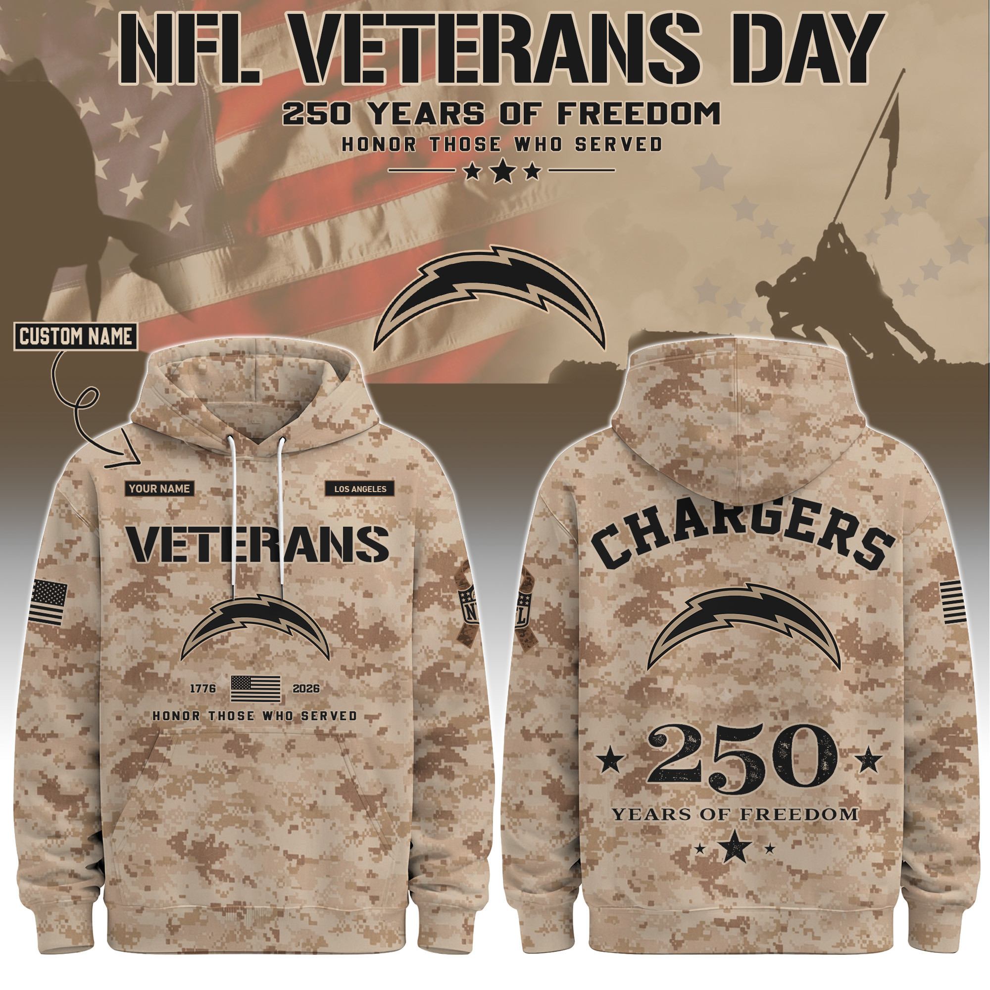 Glamasiacorner Unisex Los Angeles Chargers Hoodie - Football