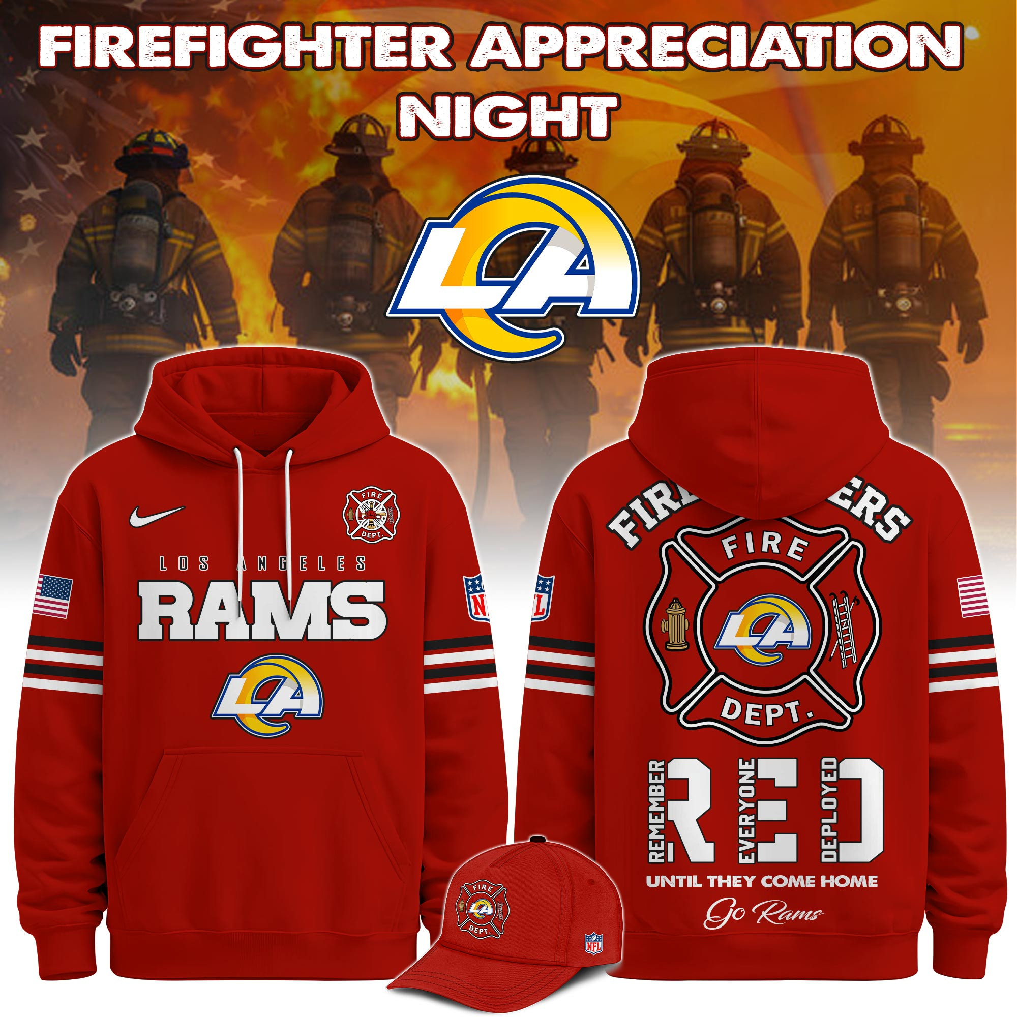 Glamasiacorner Unisex Los Angeles Rams Hoodie