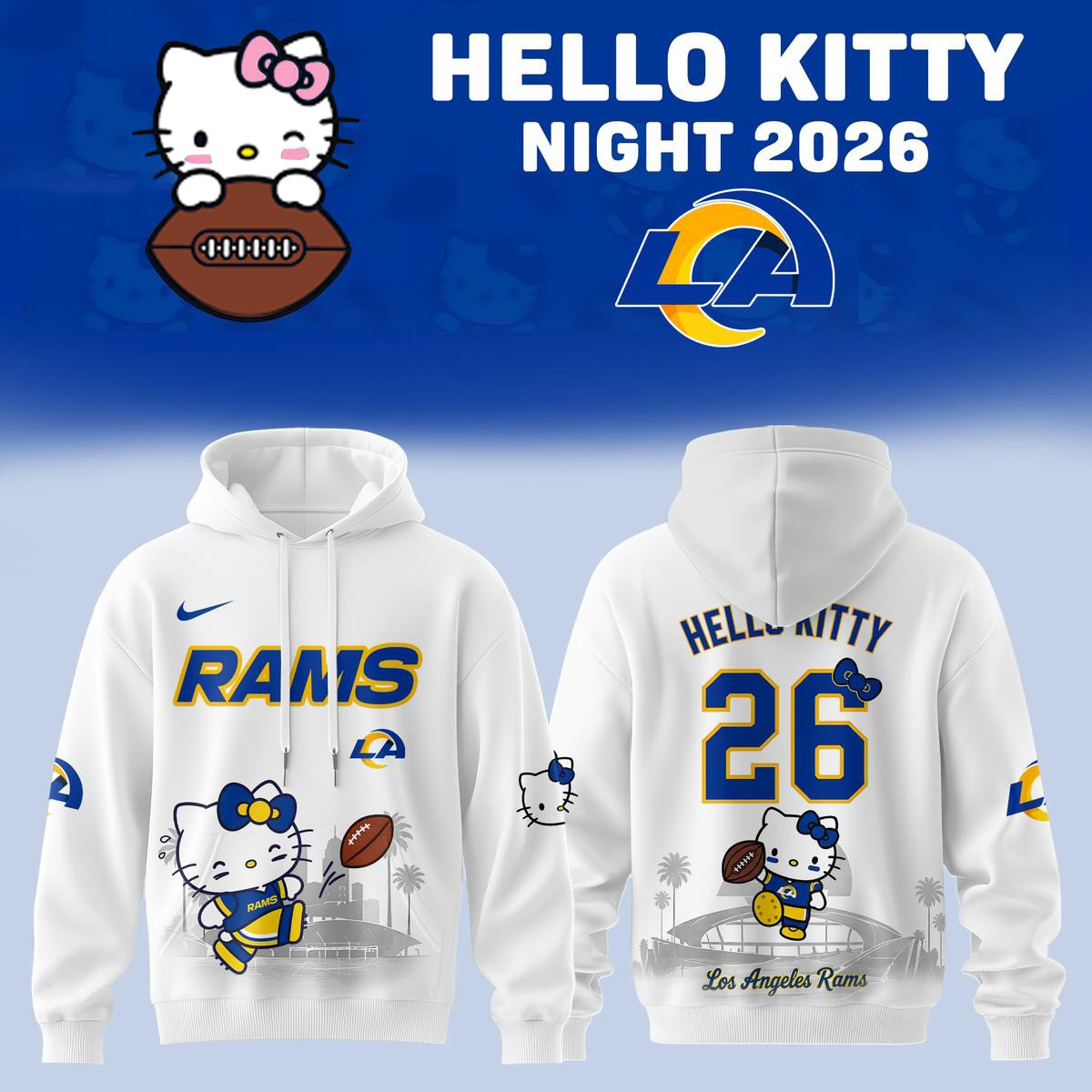 Glamasiacorner Unisex Los Angeles Rams Hoodie - Football