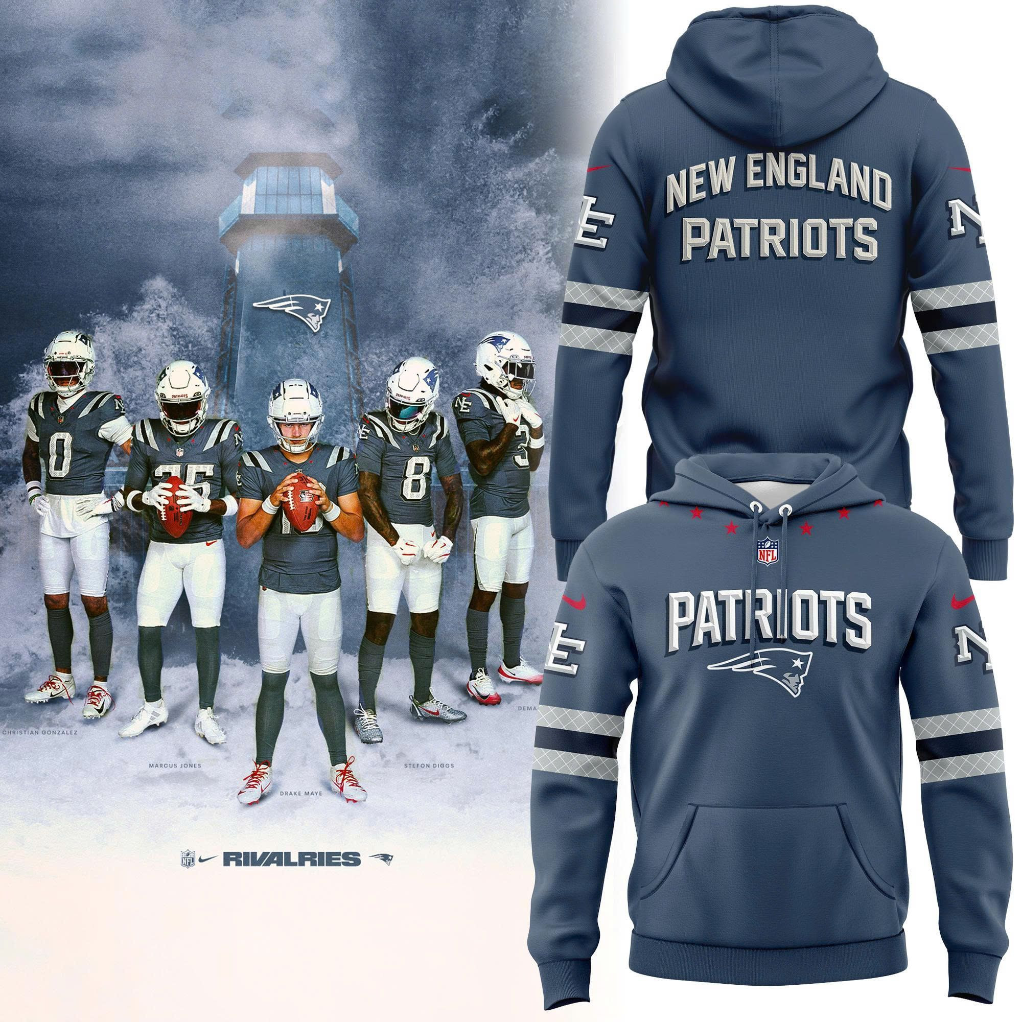 Glamasiacorner Unisex New England Patriots Hoodie - Game Day Football