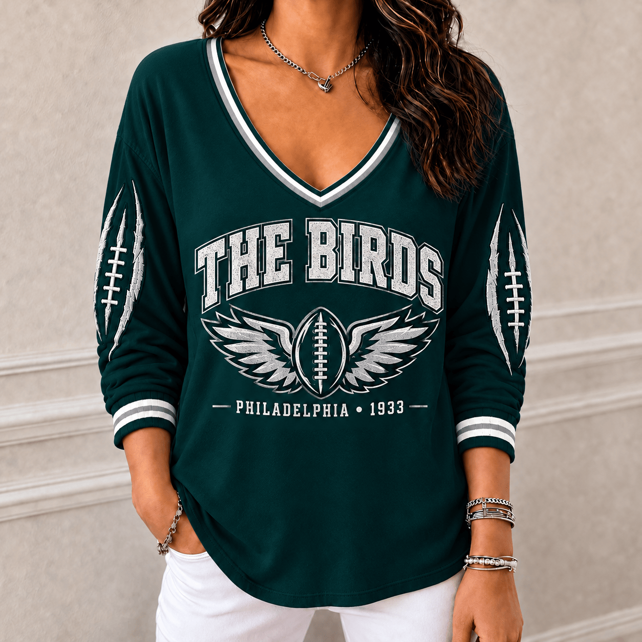 Glamasiacorner Unisex Philadelphia Eagles Long Sleeve Shirt - Football