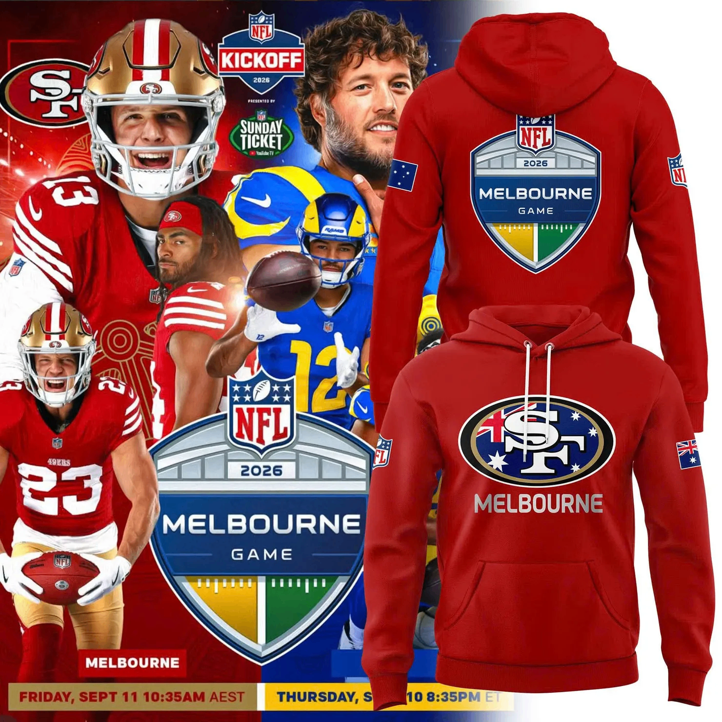 Glamasiacorner Unisex San Francisco 49ers Hoodie