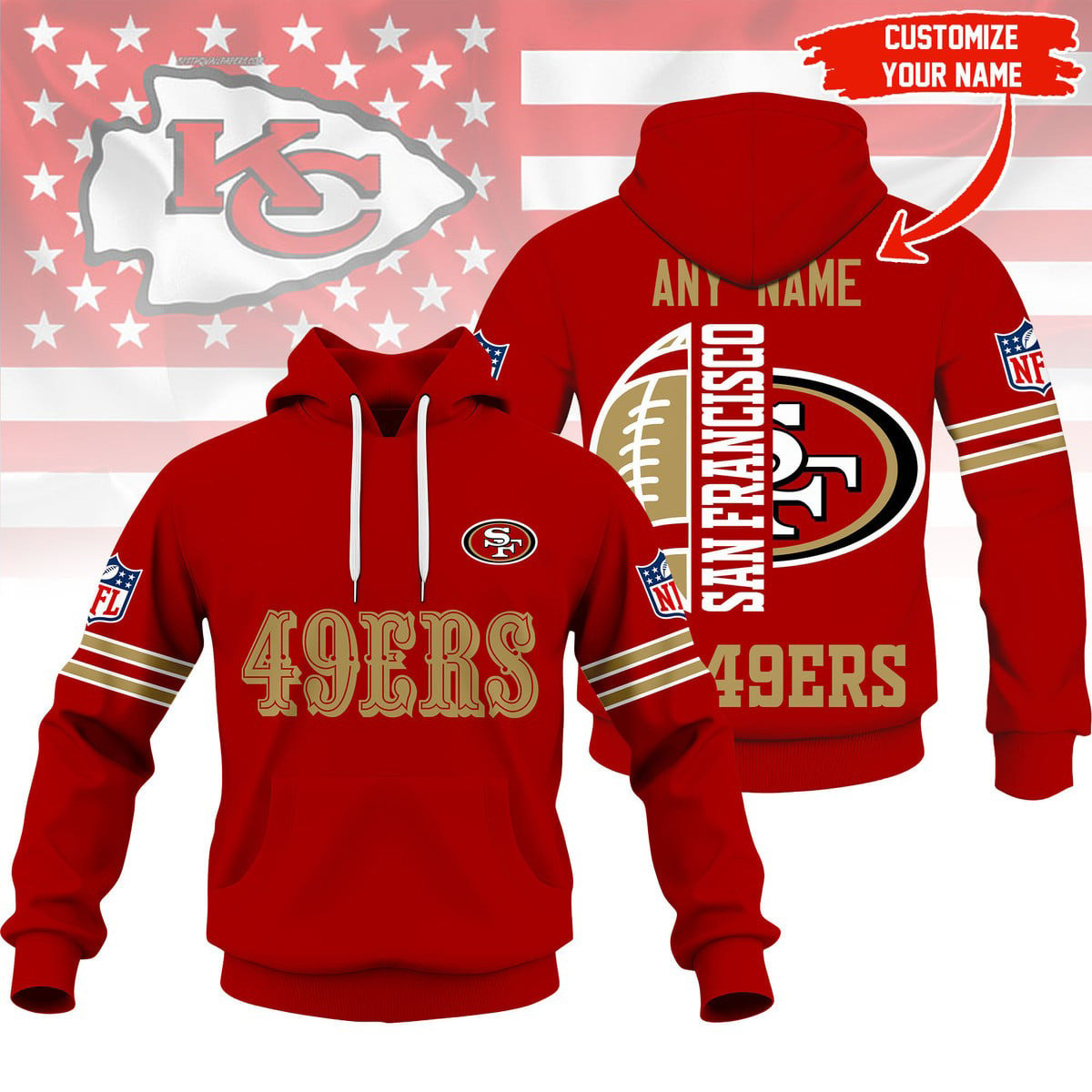 Glamasiacorner Unisex San Francisco 49ers Hoodie - Game Day