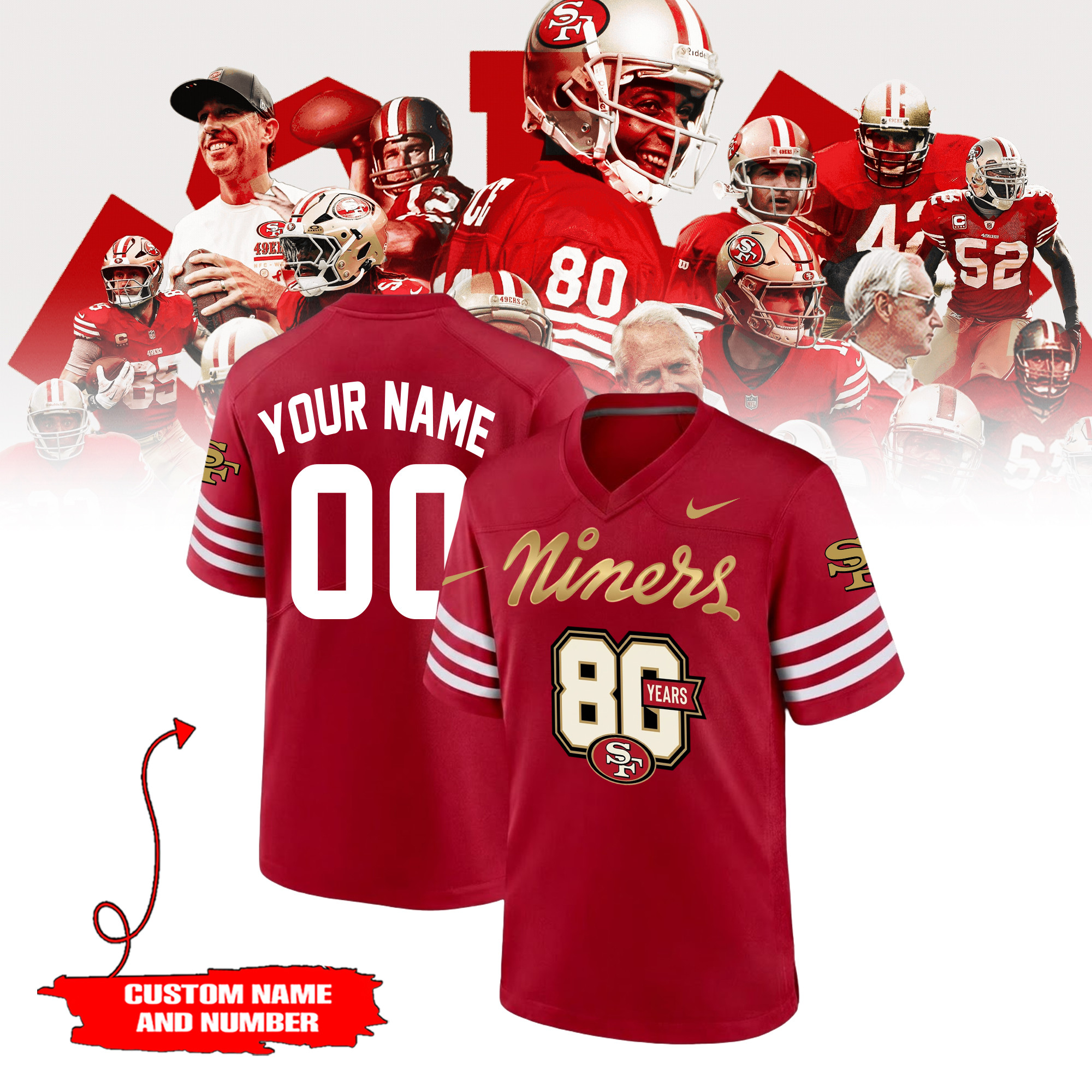 Glamasiacorner Unisex San Francisco 49ers Jersey - Game Day