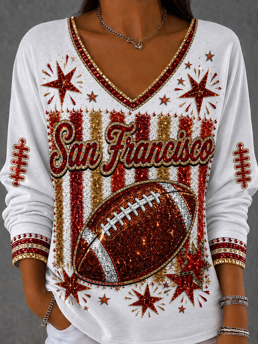 Glamasiacorner Unisex San Francisco 49ers Long Sleeve Shirt - Football