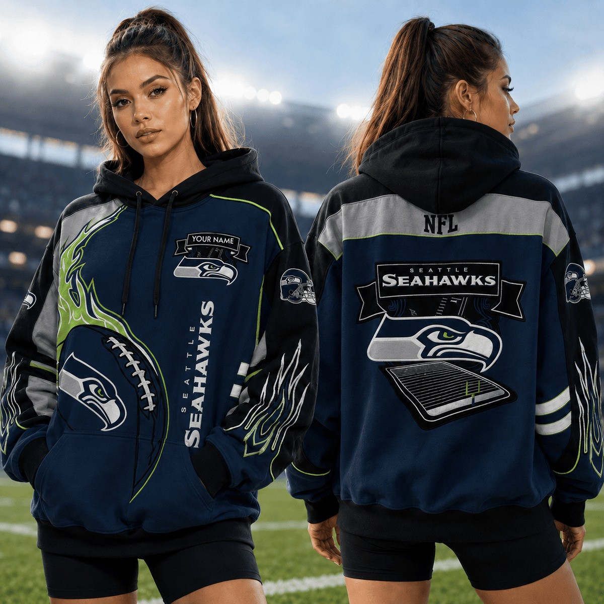 Glamasiacorner Unisex Seattle Seahawks Hoodie - Game Day Football