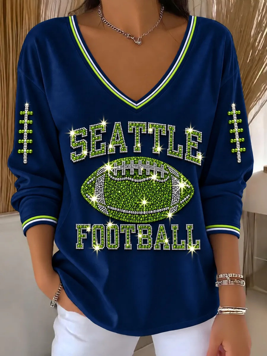 Glamasiacorner Unisex Seattle Seahawks Long Sleeve Shirt - Football
