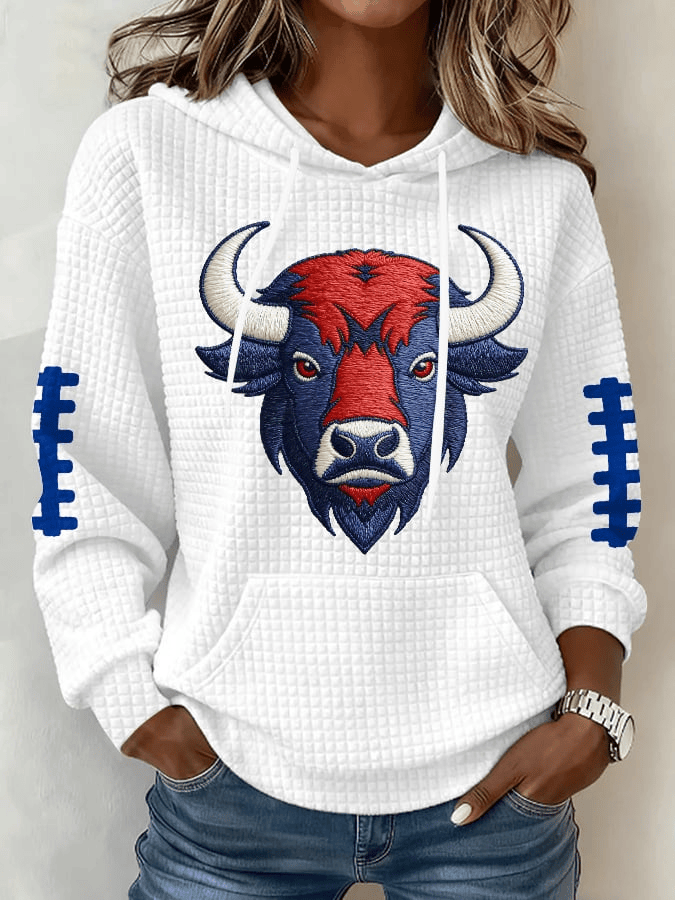 Glamasiacorner Women's Buffalo Bills Hoodie - Football Mascot