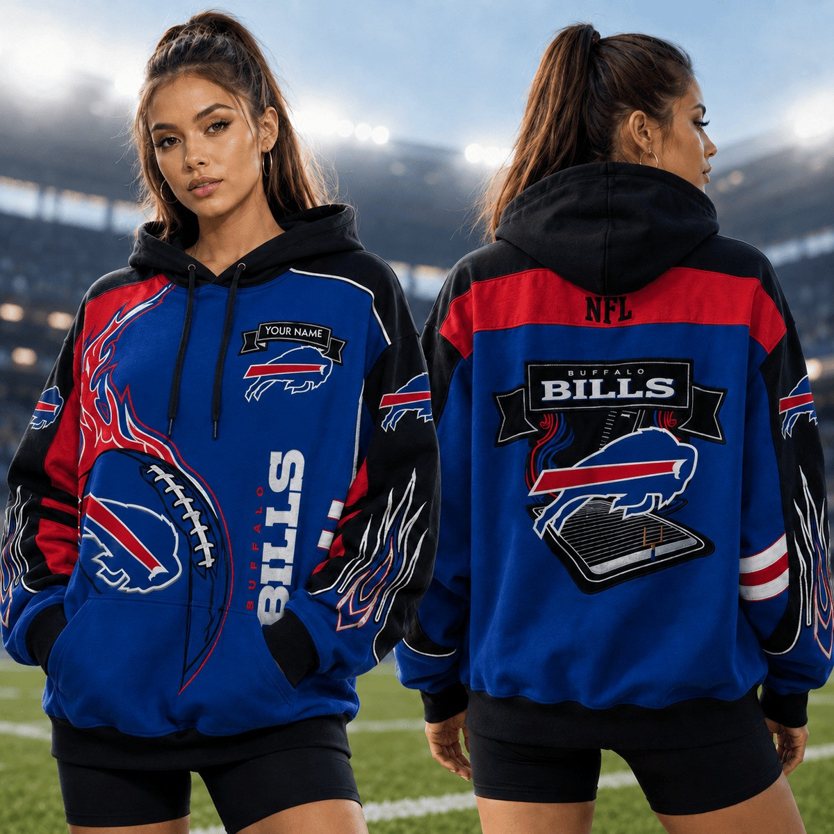 Glamasiacorner Women's Buffalo Bills Hoodie - Game Day Football