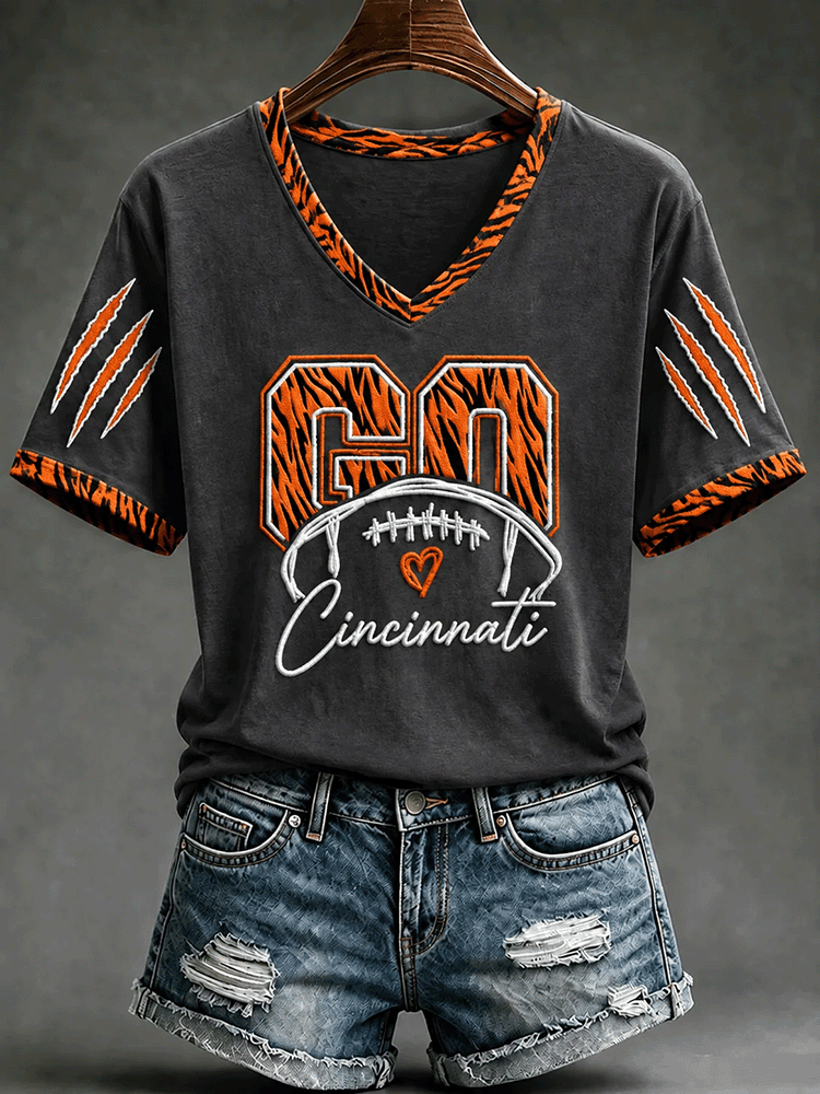 Glamasiacorner Women's Cincinnati Bengals Shirt - Football