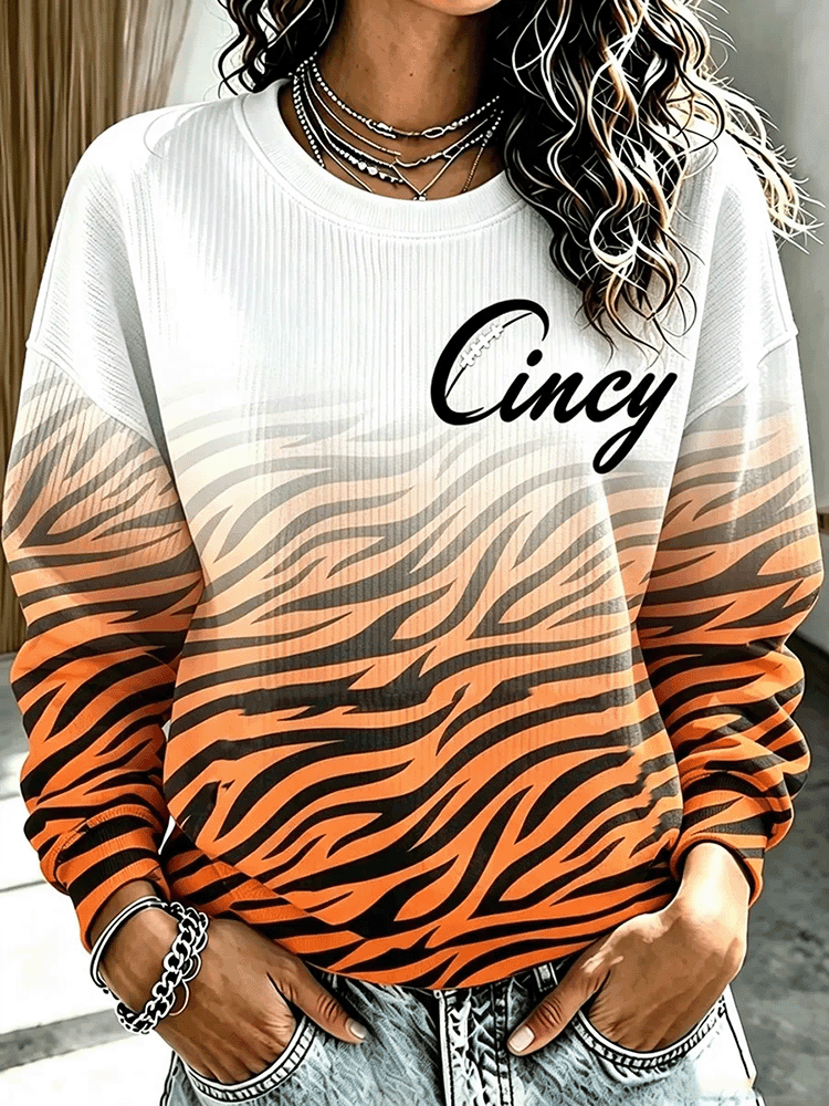 Glamasiacorner Women's Cincinnati Bengals Sweatshirt - Game Day Football