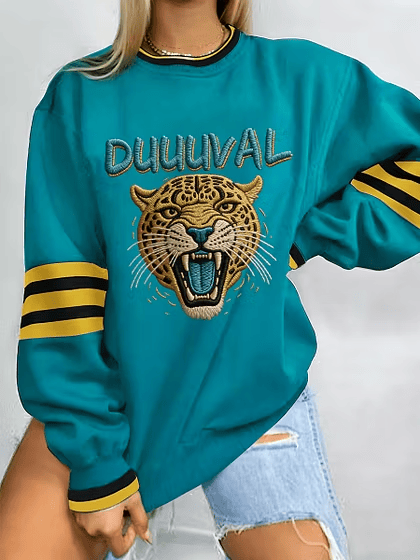Glamasiacorner Women's Jacksonville Jaguars Sweatshirt - Game Day Football