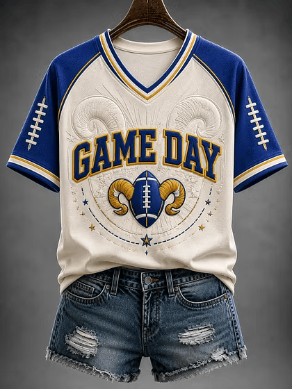 Glamasiacorner Women's Los Angeles Rams Shirt - Game Day Football