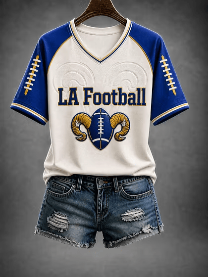 Glamasiacorner Women's Los Angeles Rams Shirt - Game Day Football